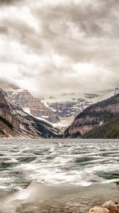 Preview wallpaper lake, ice, mountains, valley, landscape, nature