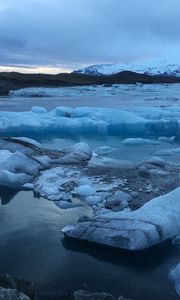 Preview wallpaper lake, ice, shards, winter, nature