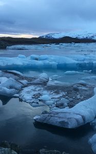 Preview wallpaper lake, ice, shards, winter, nature