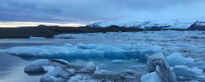 Preview wallpaper lake, ice, shards, winter, nature