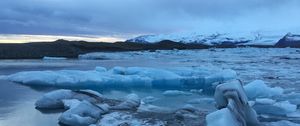 Preview wallpaper lake, ice, shards, winter, nature