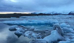 Preview wallpaper lake, ice, shards, winter, nature