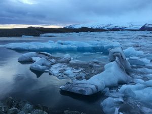 Preview wallpaper lake, ice, shards, winter, nature