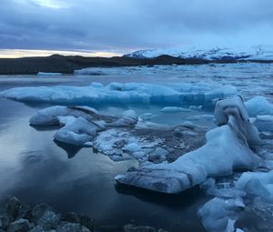 Preview wallpaper lake, ice, shards, winter, nature