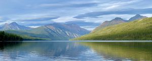 Preview wallpaper lake, island, trees, reflection, nature, landscape