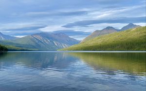 Preview wallpaper lake, island, trees, reflection, nature, landscape