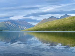 Preview wallpaper lake, island, trees, reflection, nature, landscape