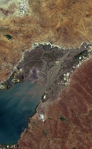 Preview wallpaper lake, landform, aerial view, nature