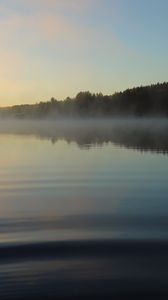 Preview wallpaper lake, landscape, forest, sky, silence