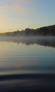 Preview wallpaper lake, landscape, forest, sky, silence