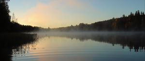 Preview wallpaper lake, landscape, forest, sky, silence