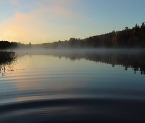 Preview wallpaper lake, landscape, forest, sky, silence