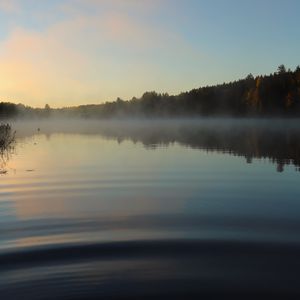 Preview wallpaper lake, landscape, forest, sky, silence