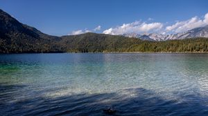 Preview wallpaper lake, landscape, mountains, trees, nature