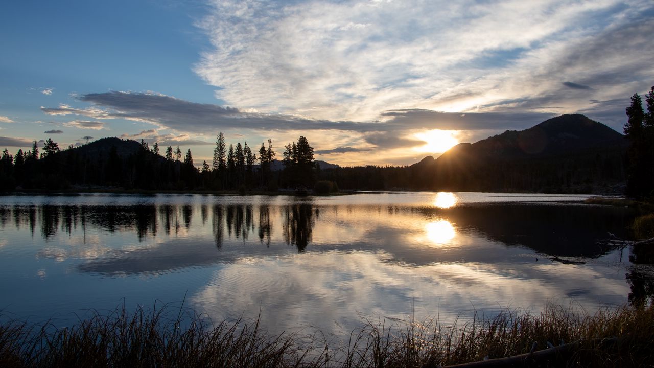 Wallpaper lake, landscape, nature, trees, reflection