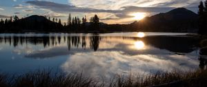 Preview wallpaper lake, landscape, nature, trees, reflection