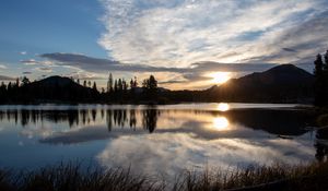 Preview wallpaper lake, landscape, nature, trees, reflection