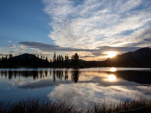 Preview wallpaper lake, landscape, nature, trees, reflection