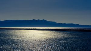 Preview wallpaper lake, light, night, hills