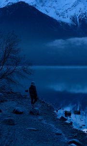 Preview wallpaper lake, loneliness, solitude, mountains, alaska