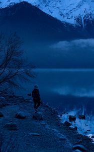 Preview wallpaper lake, loneliness, solitude, mountains, alaska