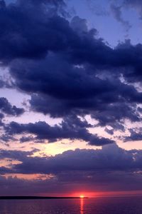 Preview wallpaper lake, michigan, clouds, evening, sky