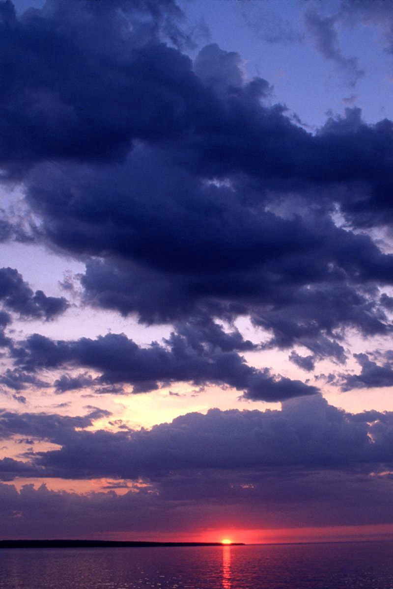 Download Wallpaper 800x1200 Lake Michigan Clouds Evening Sky Iphone