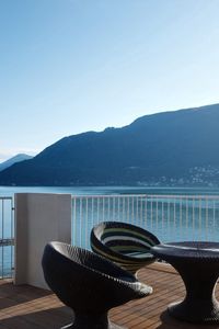 Preview wallpaper lake, mountain, balcony, view, mood, pleasure, relaxation, italy, maggiore