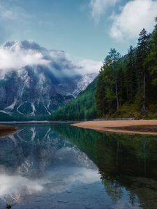 Preview wallpaper lake, mountain, forest, reflection, water