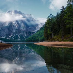 Preview wallpaper lake, mountain, forest, reflection, water