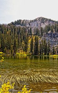 Preview wallpaper lake, mountain, forest, autumn landscape