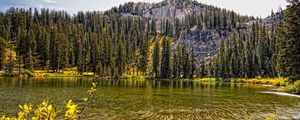 Preview wallpaper lake, mountain, forest, autumn landscape