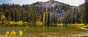 Preview wallpaper lake, mountain, forest, autumn landscape