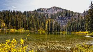 Preview wallpaper lake, mountain, forest, autumn landscape