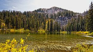 Preview wallpaper lake, mountain, forest, autumn landscape