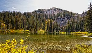 Preview wallpaper lake, mountain, forest, autumn landscape