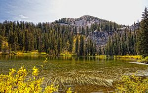 Preview wallpaper lake, mountain, forest, autumn landscape