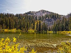 Preview wallpaper lake, mountain, forest, autumn landscape