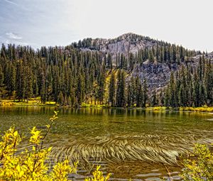 Preview wallpaper lake, mountain, forest, autumn landscape