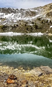 Preview wallpaper lake, mountain, reflection, slope, nature