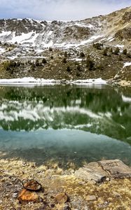 Preview wallpaper lake, mountain, reflection, slope, nature