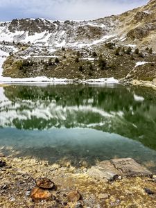 Preview wallpaper lake, mountain, reflection, slope, nature