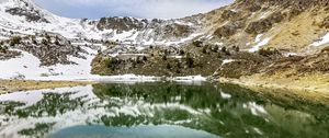 Preview wallpaper lake, mountain, reflection, slope, nature