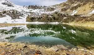Preview wallpaper lake, mountain, reflection, slope, nature