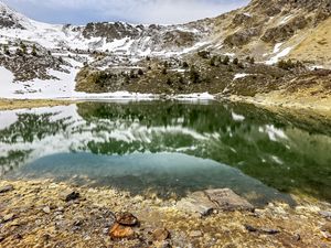 Preview wallpaper lake, mountain, reflection, slope, nature