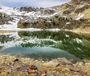 Preview wallpaper lake, mountain, reflection, slope, nature