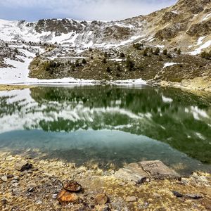 Preview wallpaper lake, mountain, reflection, slope, nature