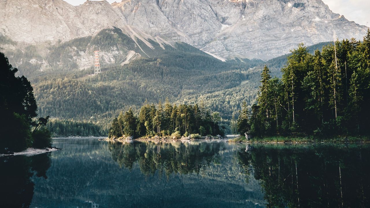 Wallpaper lake, mountain, reflection, landscape