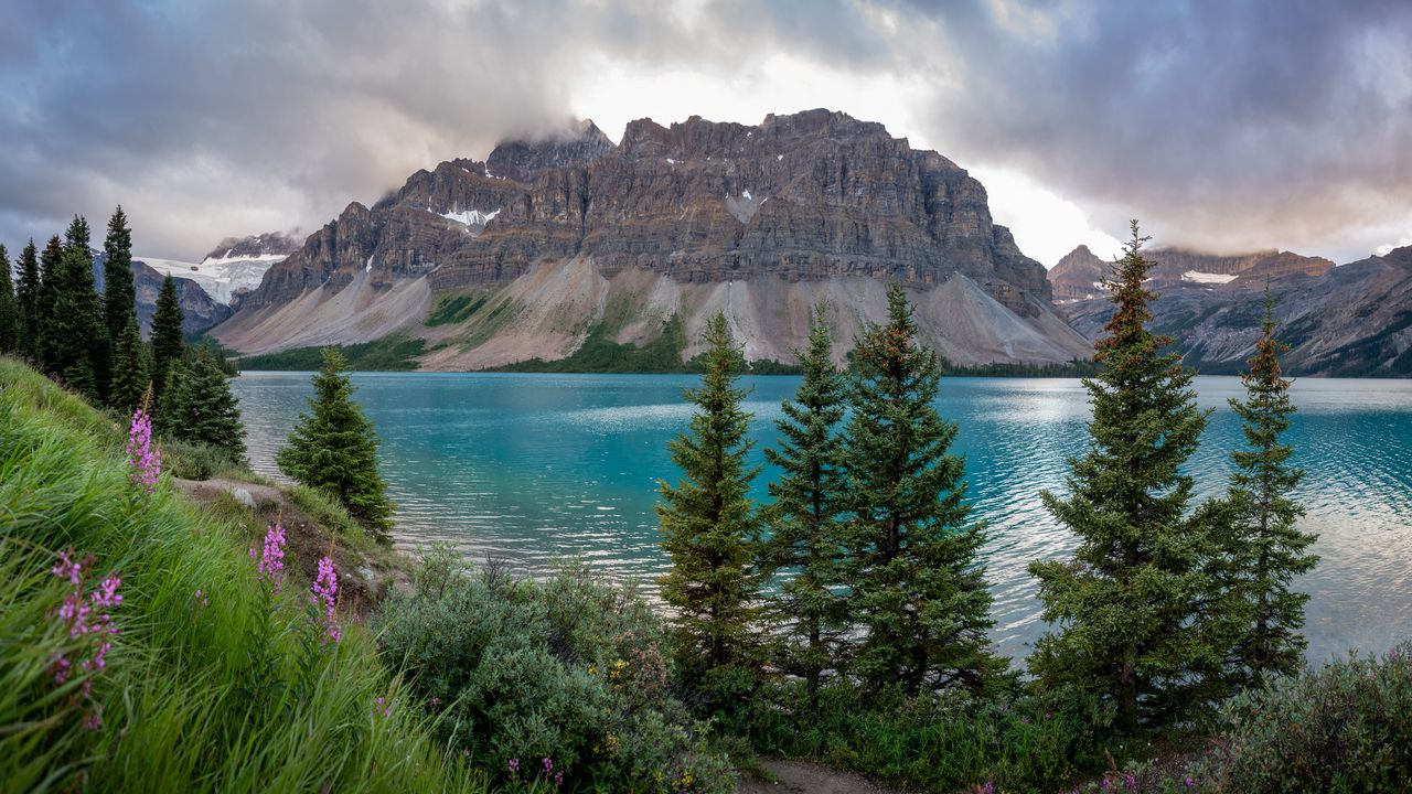 Wallpaper lake, mountain, shore, landscape, nature