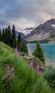 Preview wallpaper lake, mountain, shore, landscape, nature